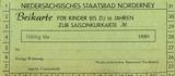 Beikarte zur Saisonkurkarte 1950 für Kinder bis zu 16 Jahren