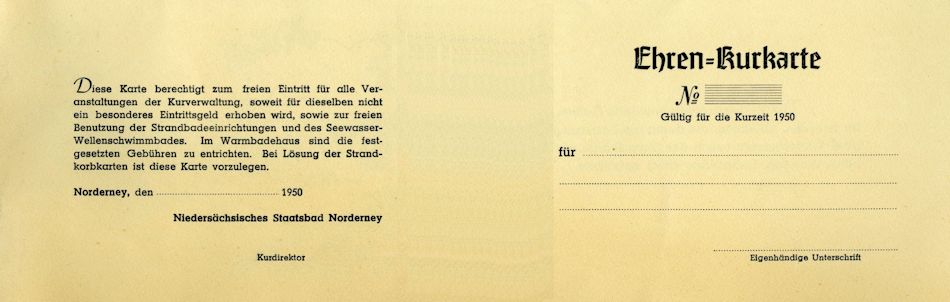 Rückseite der Ehren-Kurkarte 1950