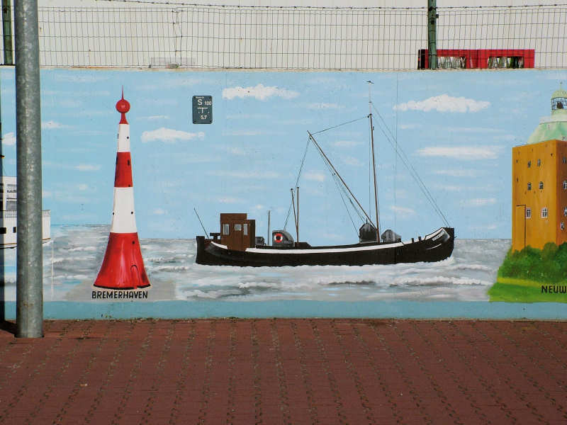 Wilfried Schlegel - Verschiedene Motive an der Hafenmauer (2006)