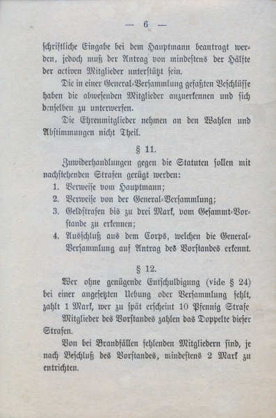 Freiwillige Feuerwehr Norderney - Statuten vom 28.12.1884