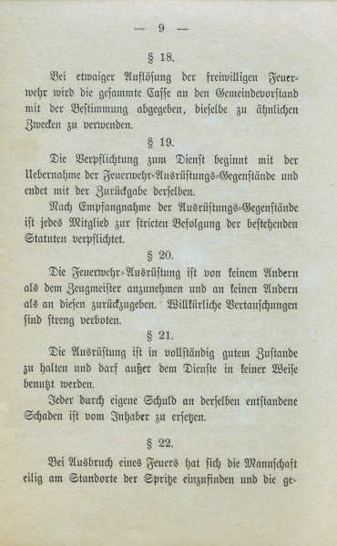 Freiwillige Feuerwehr Norderney - Statuten vom 28.12.1884