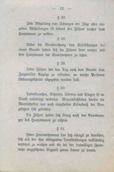 Freiwillige Feuerwehr Norderney - Statuten vom 28.12.1884