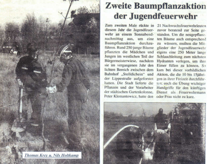 Wieder eine gelungene Baumpflanzaktion - 17.04.1999 Wieder eine gelungene Baumpflanzaktion - 17.04.1999