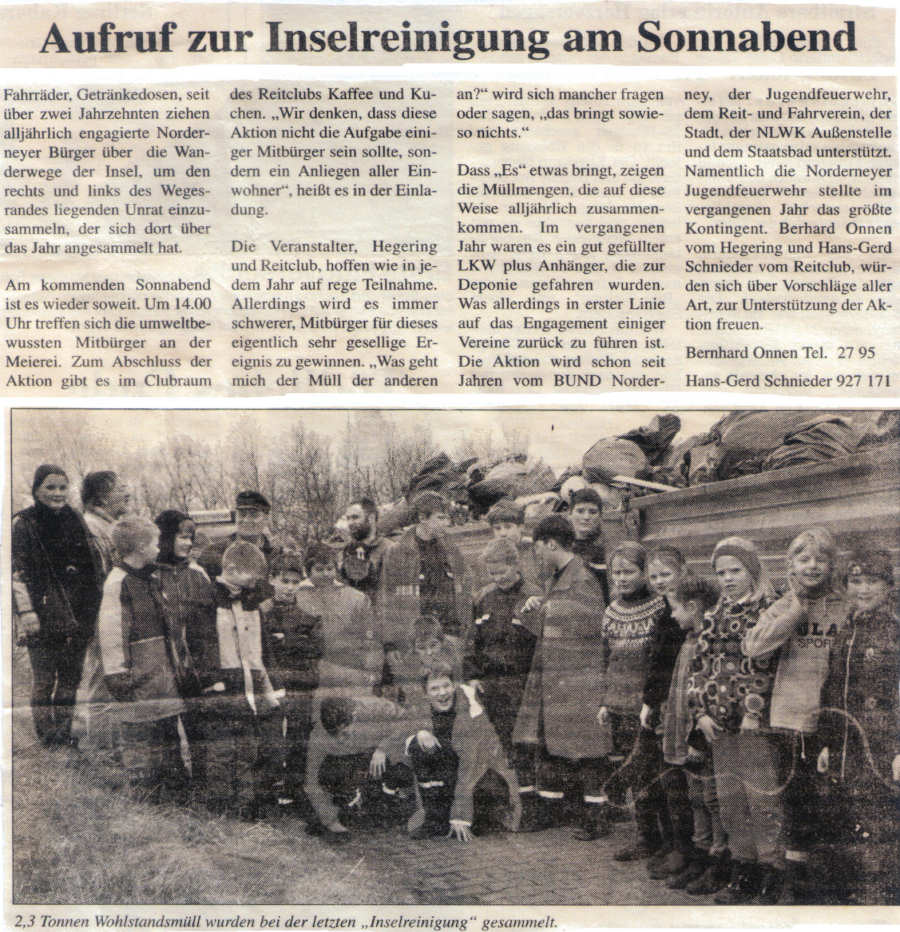 Große Müll-Sammelaktion am 23.03.2002