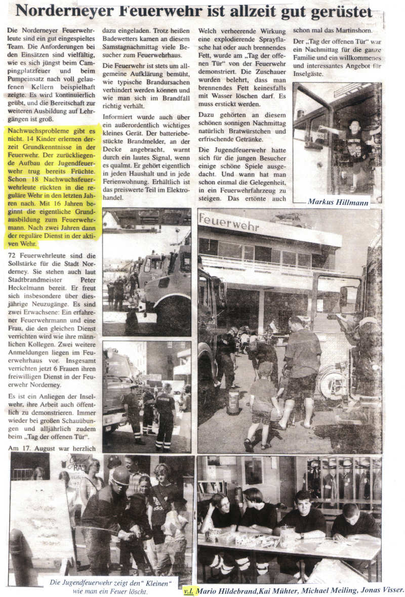 Tag der offenen Tür - 17.08.2002 Tag der offenen Tür - 17.08.2002