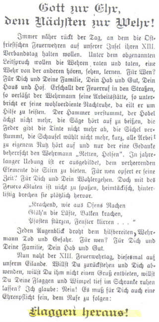 Feuerwehr Verbandstag auf Norderney 1925