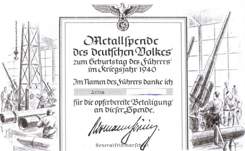 Feuerwehr mußte sammeln gehen. 1940 + 1941