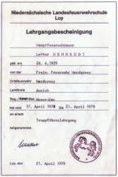 Lehrgangsbescheinigung