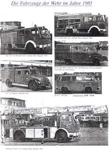 Die Fahrzeuge der Wehr im Jahre 1985