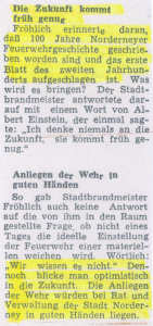 Abschlußbericht über 100 Jahre Freiwillige Feuerwehr Norderney