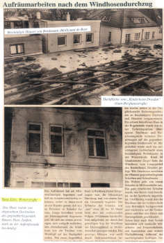 Aufräumarbeiten nach der Windhose