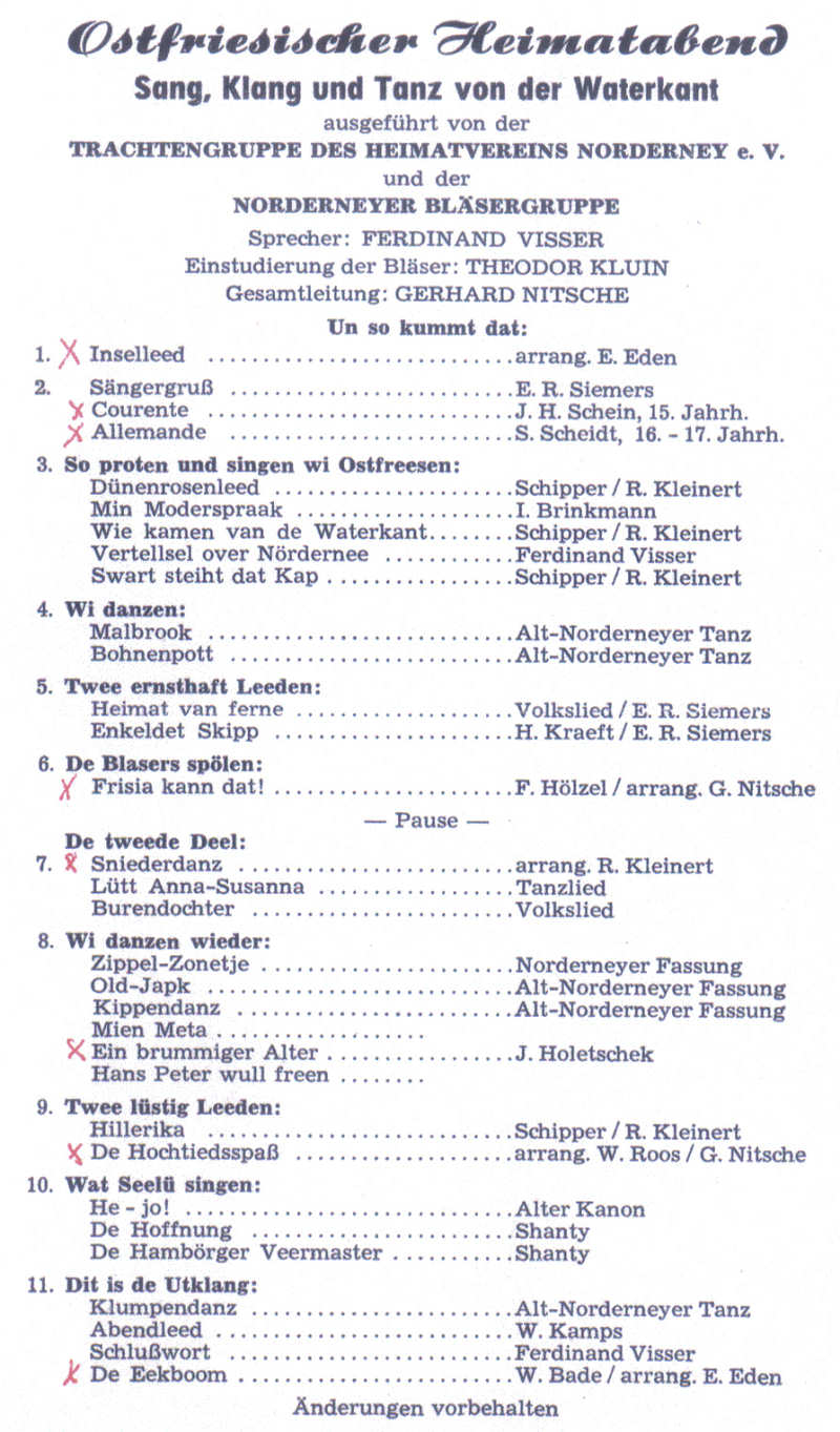 Heimatabend mit der Bläsergruppe 1966