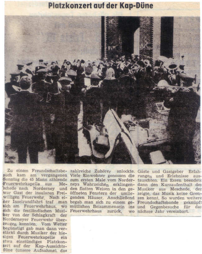 Platzkonzert auf der Kap-Düne - August 1979