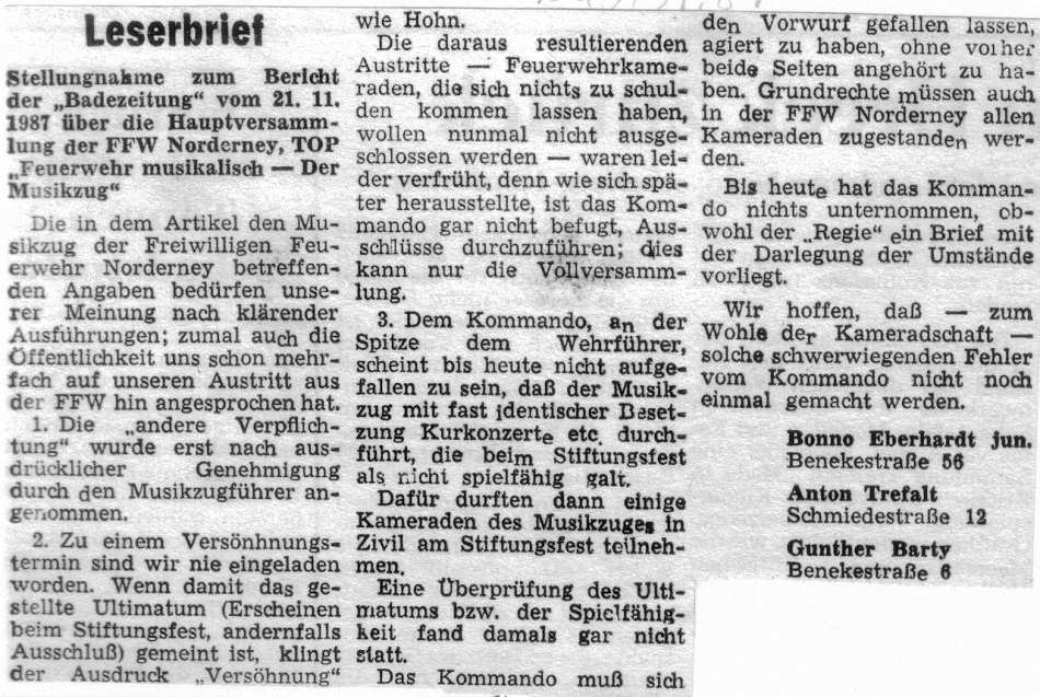 Zeitungsausschnitt der Badezeitung