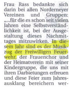 "Olljohrsabendfier" der AWO - 31.12.2005