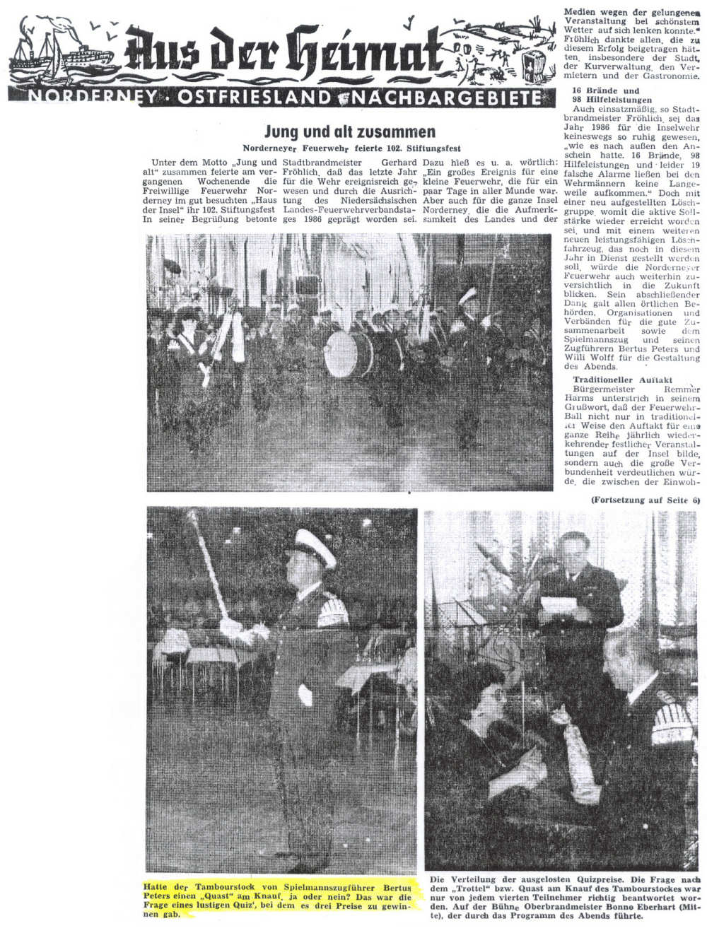 Jung und alt zusammen - 102. Stiftungsfest 1986