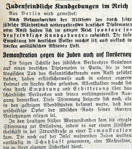 Leserzuschrift: Norderney bleibt judenfrei !