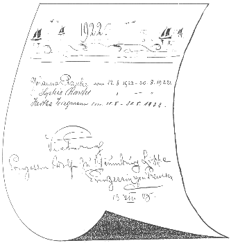 Gästebucheinträge von 1922 und 1905