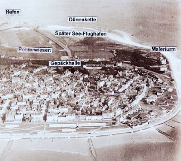 Diese Luftaufnahme zeigt Norderney um 1914