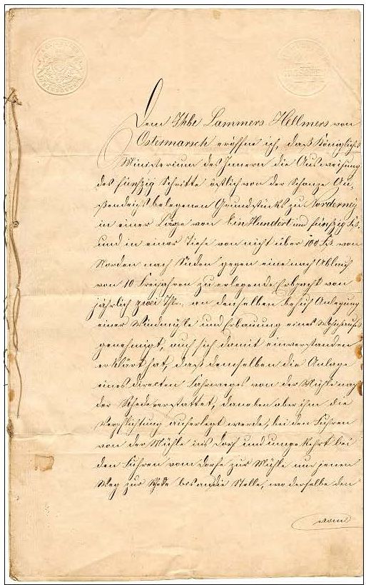 Genehmigung zum Bau einer Mühle