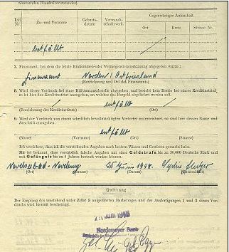 Bescheinigungen für die "Ablieferung" von Bargeld und Anmeldung von Reichsmarkkonten Bescheinigungen für die "Ablieferung" von Bargeld und Anmeldung von Reichsmarkkonten