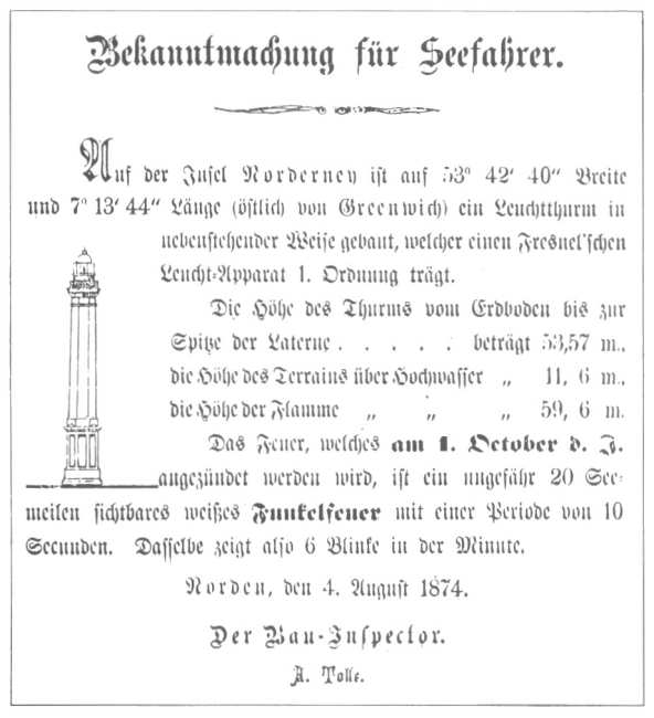 Bekanntmachung für Seefahrer Bekanntmachung für Seefahrer