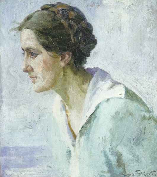 Meine Frau / 1924 - Öl auf Holz - 51 x 44 cm