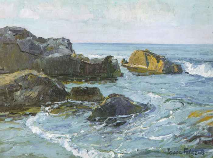 Felsen bei Genua-Nervi - früher Morgen / 1938 - Öl auf Leinwand - 60 x 80 cm
