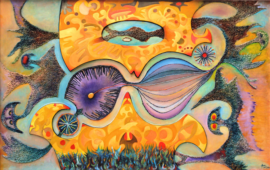 "Komposition mit Jutefäden" (06/80 - 120 x 80) "Komposition mit Jutefäden" (06/80 - 120 x 80)